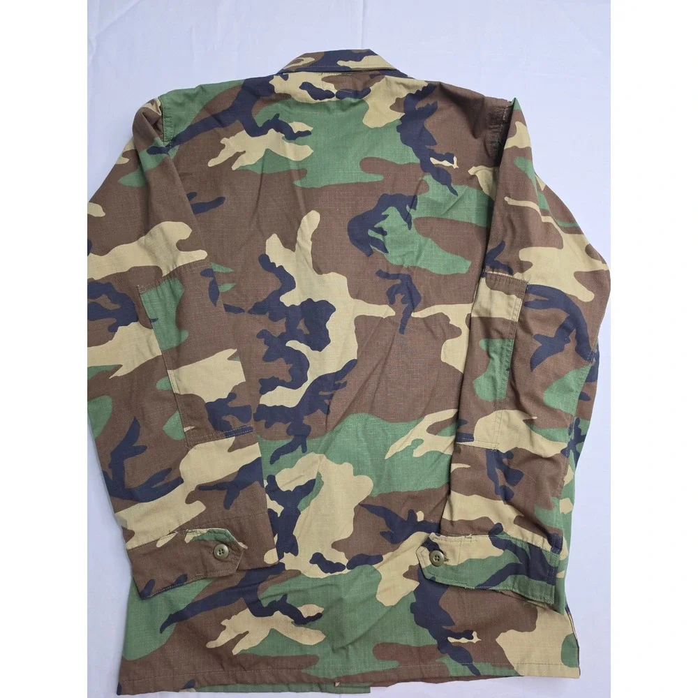 Men's Combat Jacket Medium Multicolor Camouflage Ripstop Button Front Military - Picture 2 of 5